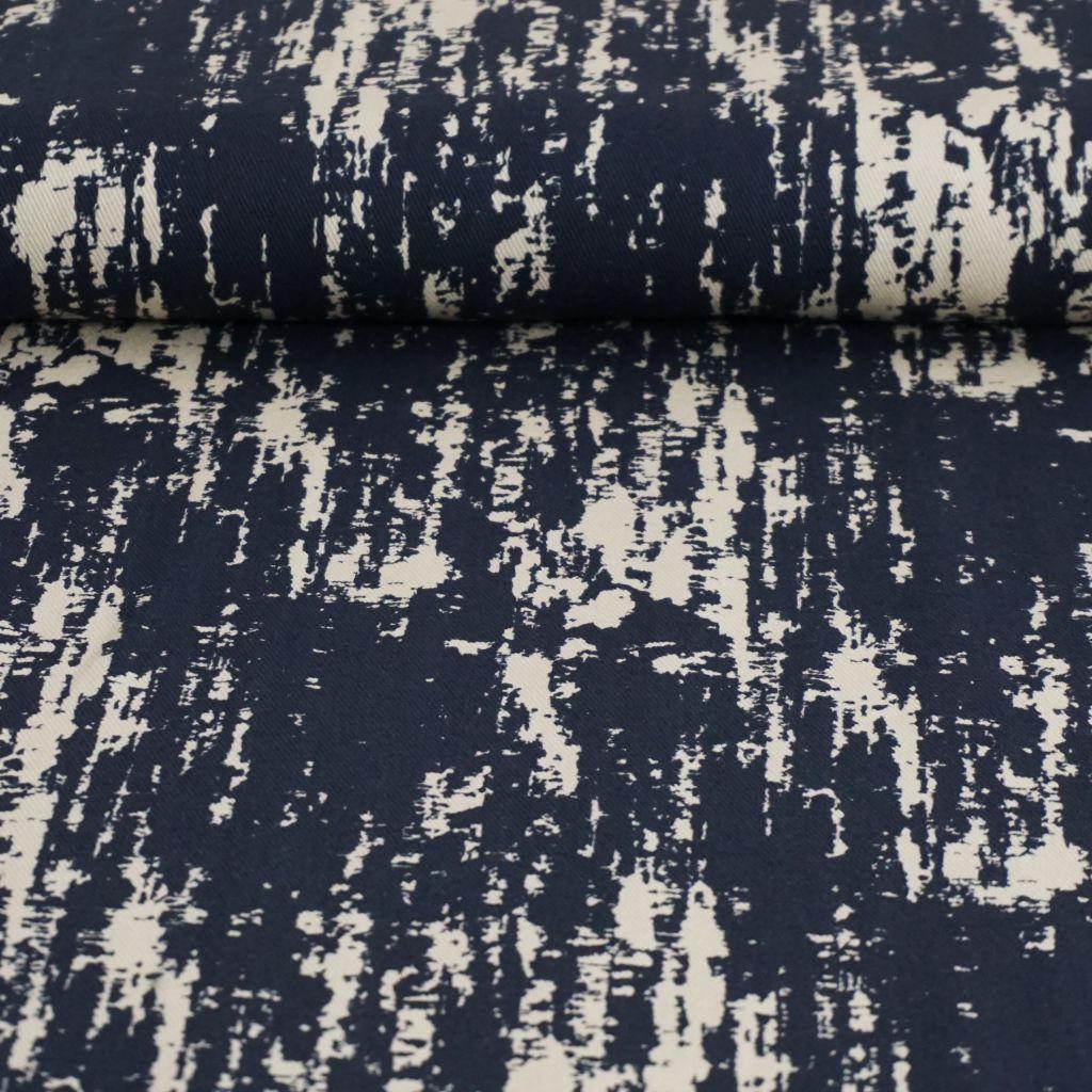 Baumwoll-Twill Abstrakt beige schwarz
